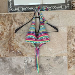 Medium Anne Cole Colorful Bright Pattern Bikini Top Swim Beach Pool